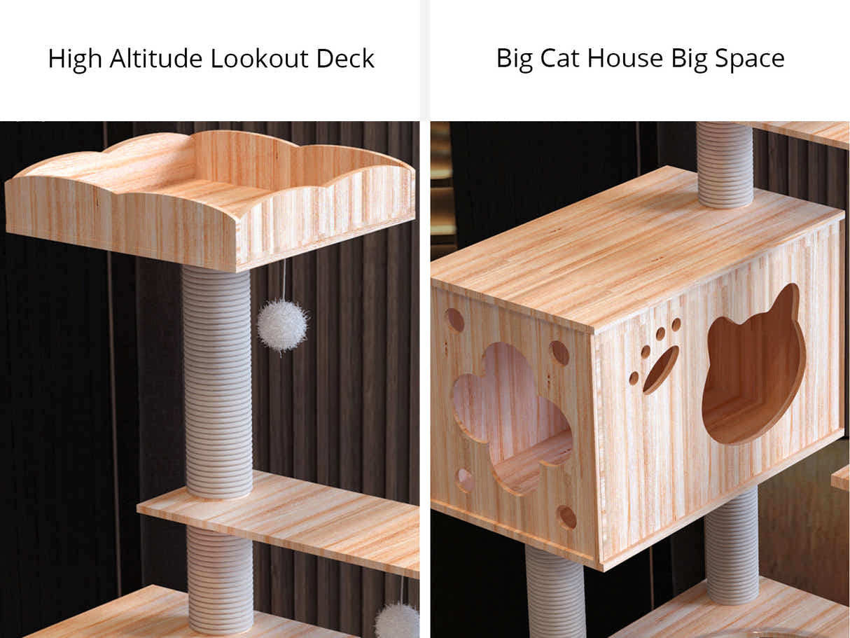 Cat Tree Wooden 1.65m