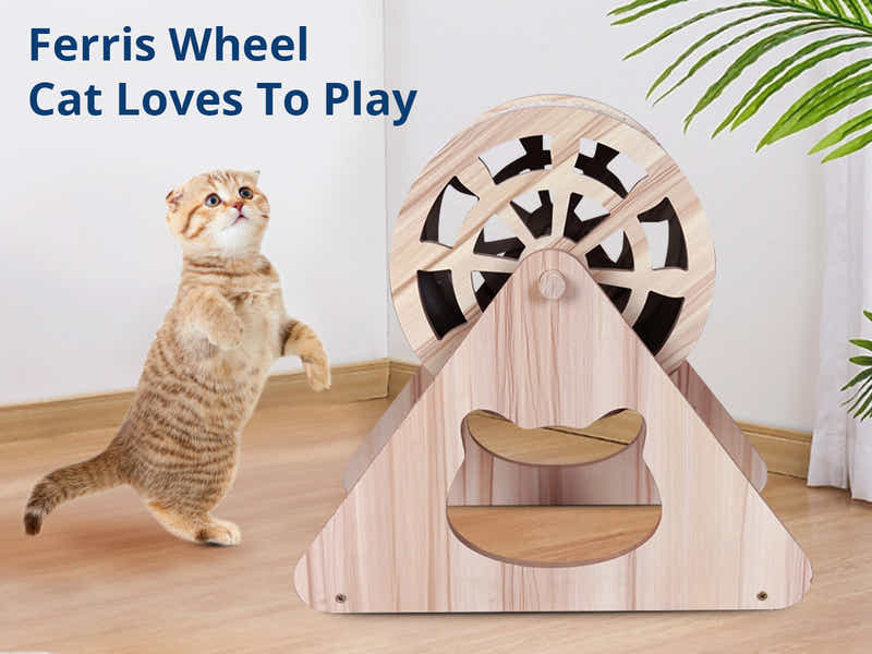 Wooden Cat Scratching Wheel
