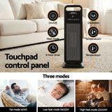DS NA Devanti 2000W Ceramic Tower Heater Space Heaters Indoor Oscillating Black