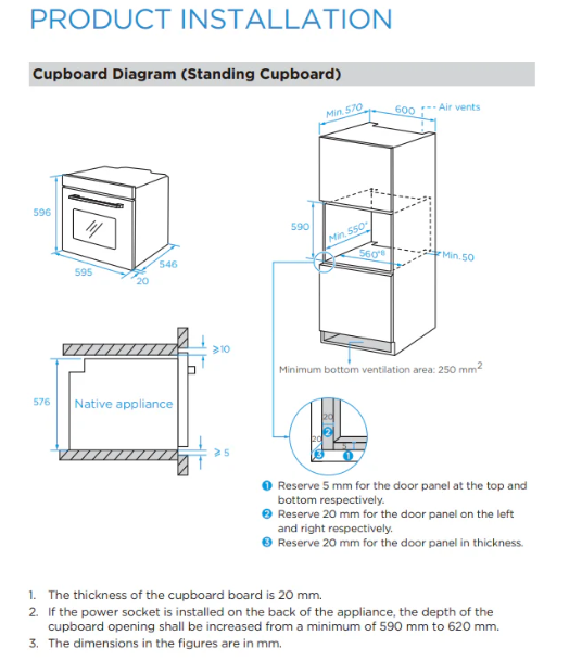 T Midea 60cm Built-In Oven 9 Functions