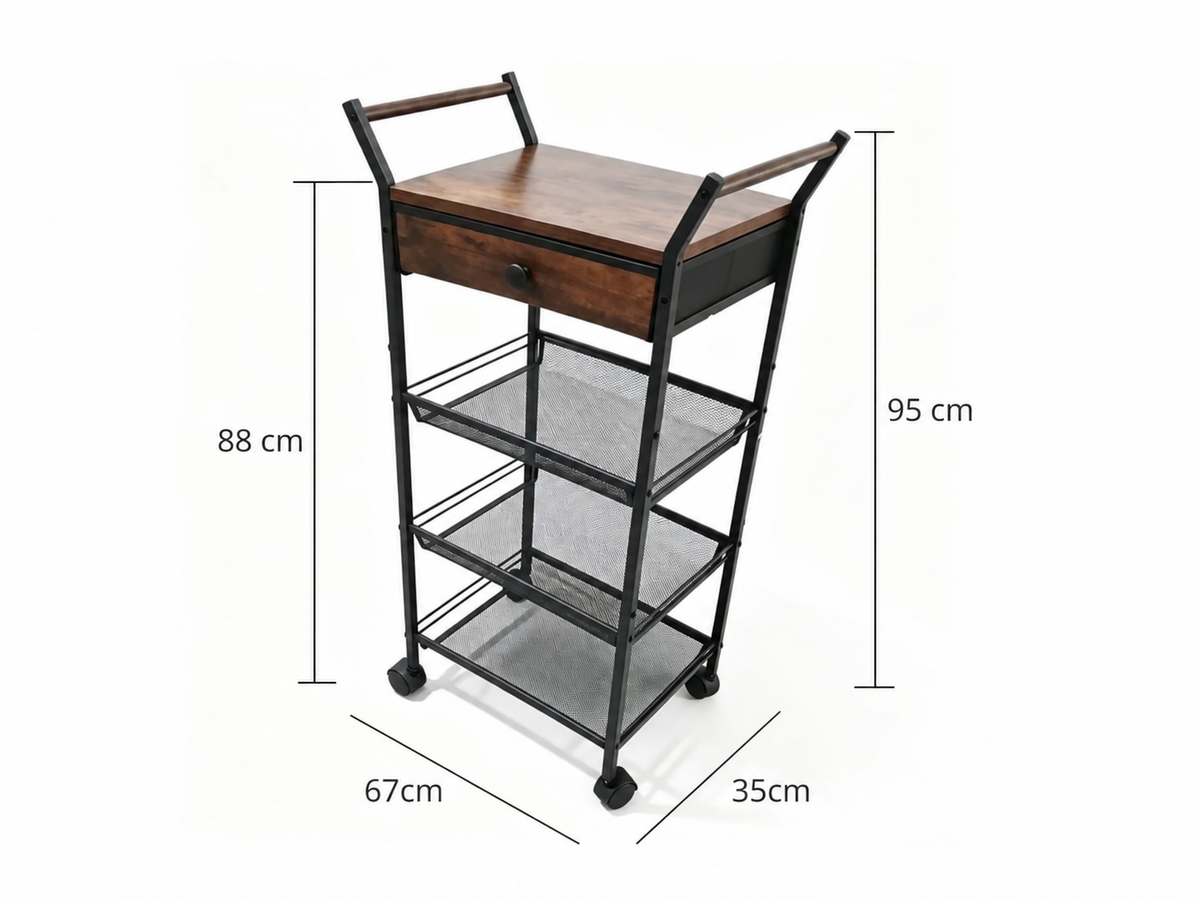 Dining Cart - Black & Walnut