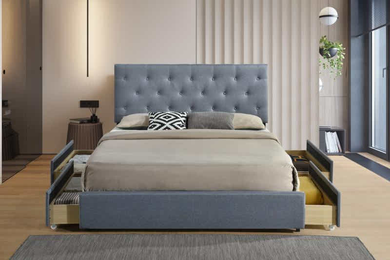 Cleva Bed Frame with Drawers - Double