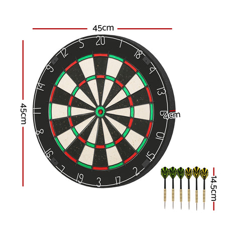 DS NA 18" Dartboard Dart Board with Steel Darts Competition Party Game