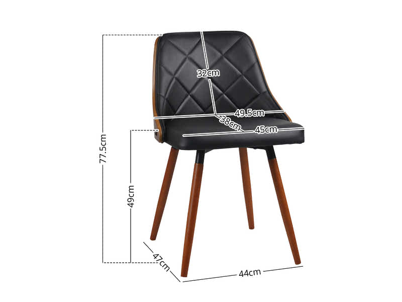 Bentwood Black PU Leather Dining Chair