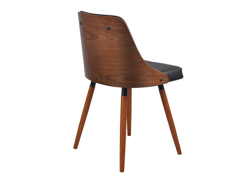 Bentwood Black PU Leather Dining Chair