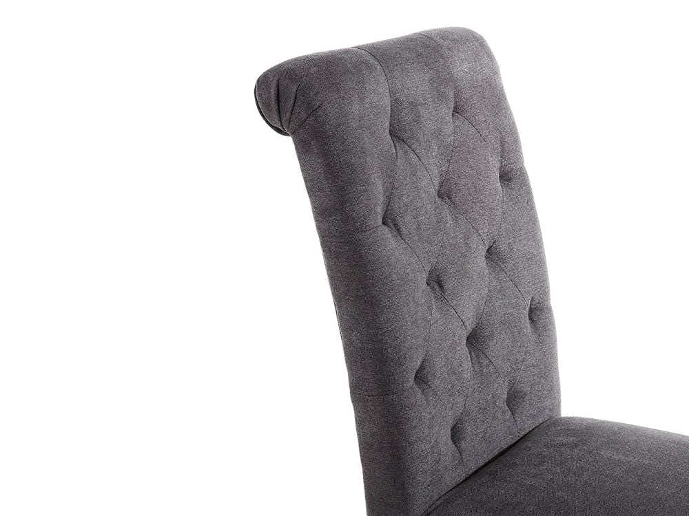 Grey Fabric Dining Chair with Wood Legs - Set of 2