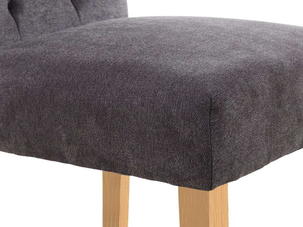 Grey Fabric Dining Chair with Wood Legs - Set of 2