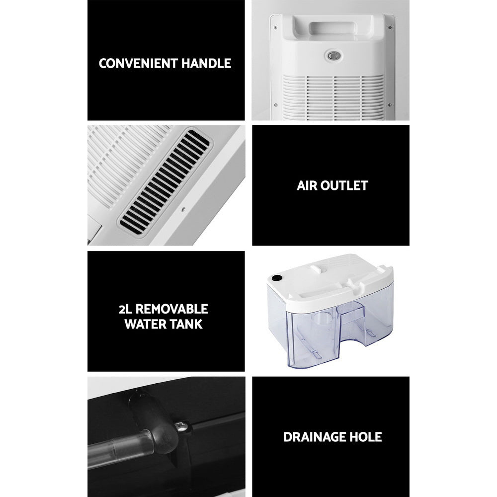 DS NA Devanti 2L Dehumidifier Air Purifier White
