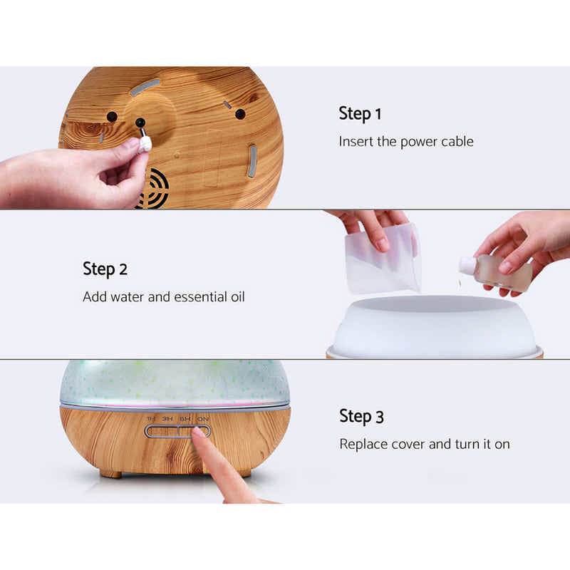 Aroma 3D Firework Air Humidifier Purifier 400ml Remote Control