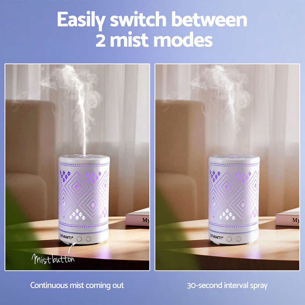 DS NA Devanti Ultrasonic Aroma Diffuser Aromatherapy 100ml LED Lights