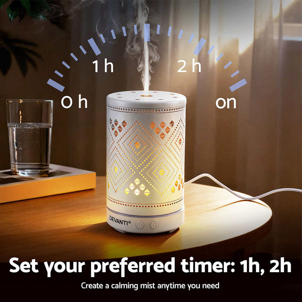 DS NA Devanti Ultrasonic Aroma Diffuser Aromatherapy 100ml LED Lights
