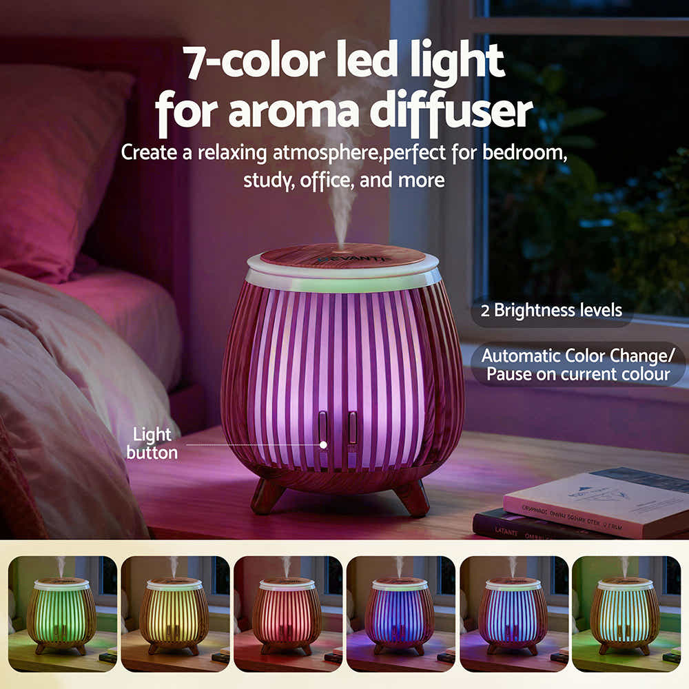 DS NA Devanti Ultrasonic Aroma Diffuser Aromatherapy 140ml LED Lights