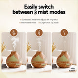 DS NA Devanti Ultrasonic Aroma Diffuser Aromatherapy 400ml LED Lights wood grain