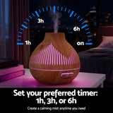 DS NA Devanti Ultrasonic Aroma Diffuser Aromatherapy 400ml LED Lights wood grain