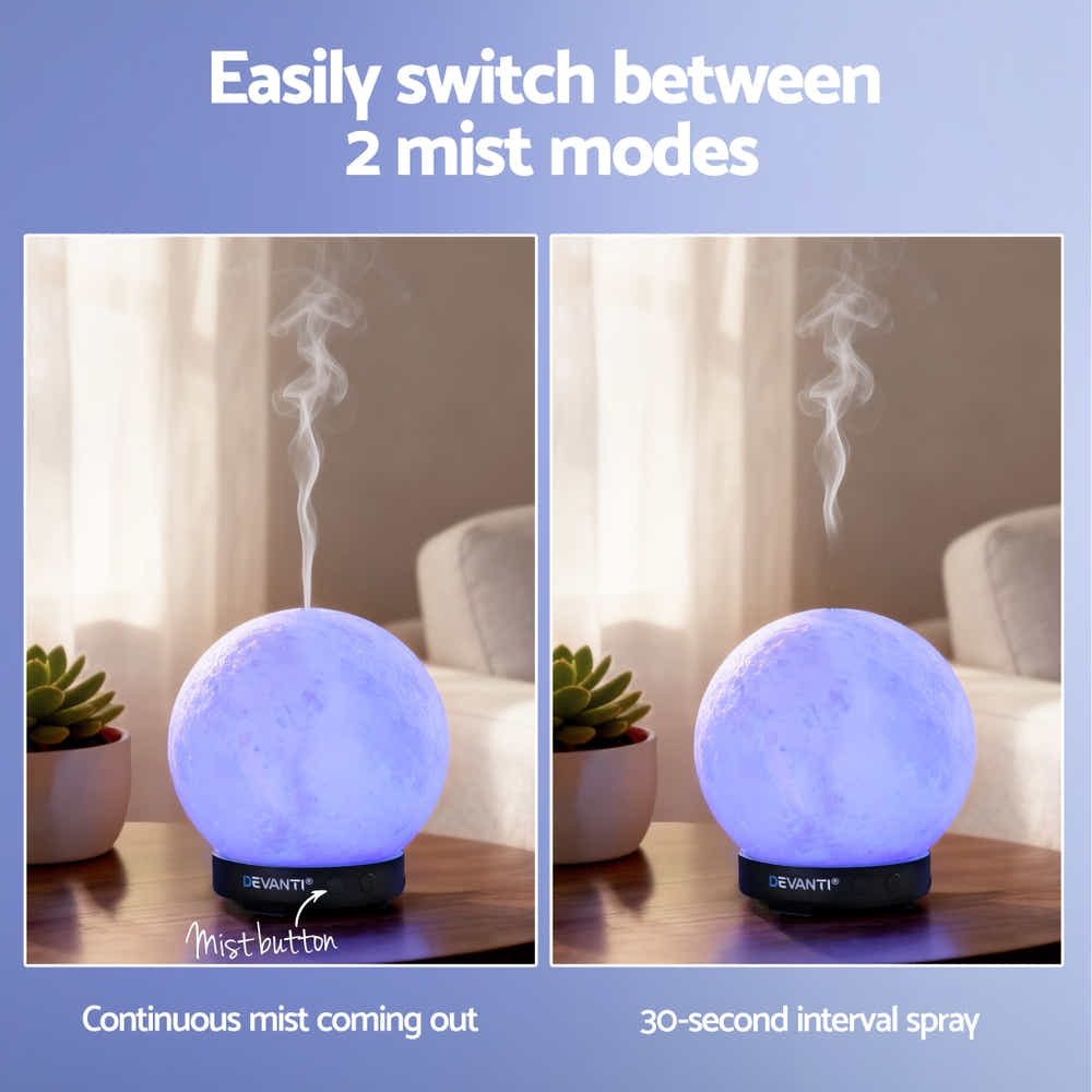 DS NA Devanti Ultrasonic Aroma Diffuser Aromatherapy Moon Lamp 100ml