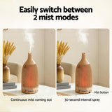 DS NA Devanti Ultrasonic Aroma Diffuser Aromatherapy 200ml LED Lights wood grain