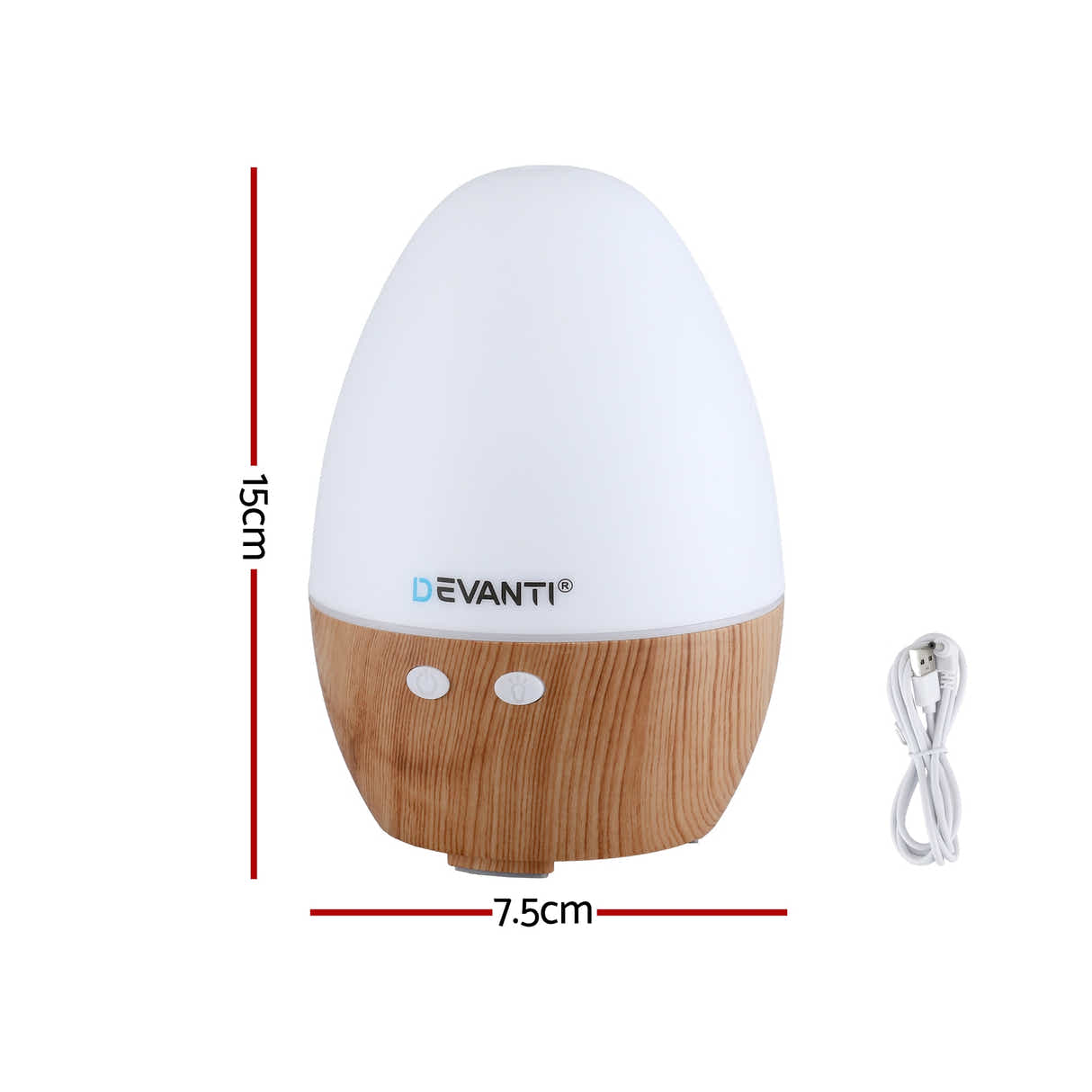 DS NA Devanti Ultrasonic Aroma Diffuser Aromatherapy 130ml LED Lights
