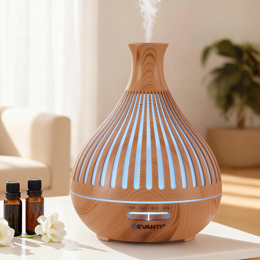 DS NA Devanti Ultrasonic Aroma Diffuser Aromatherapy 400ml LED Lights ...