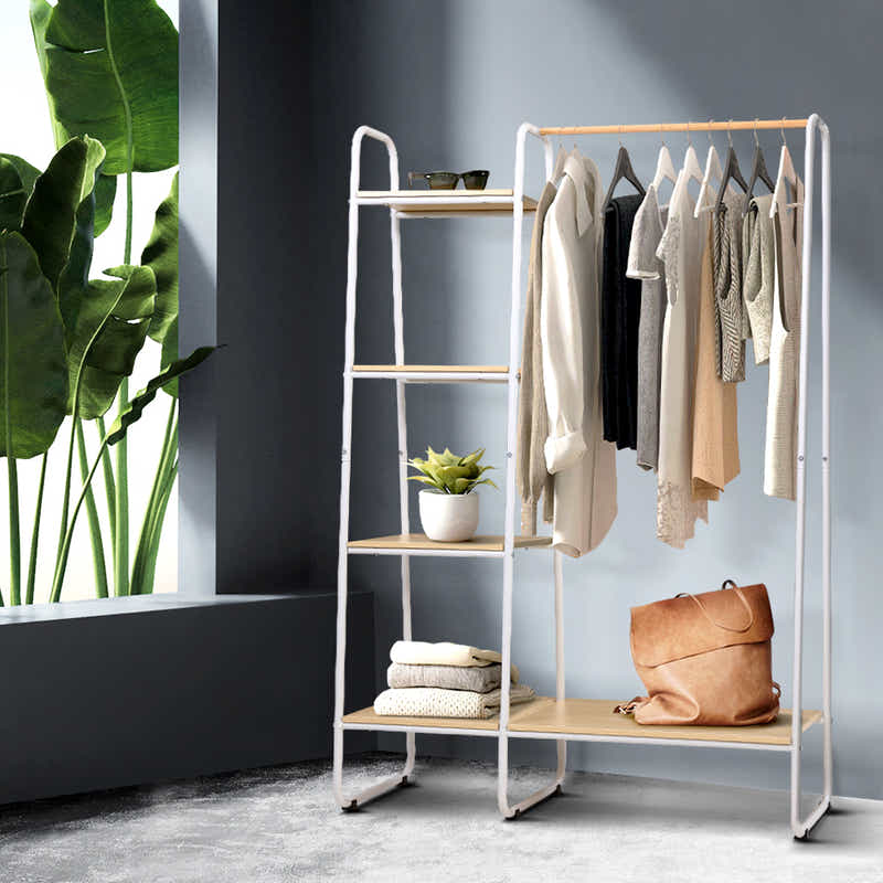 DS NA Artiss Wardrobe Clothes Rack Airer Coat Stand 150cm