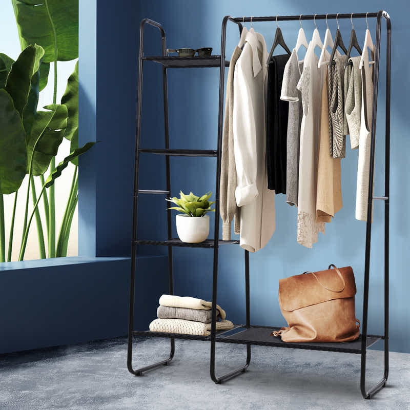 DS NA Artiss Wardrobe Clothes Rack Airer Coat Stand Closet 150cm