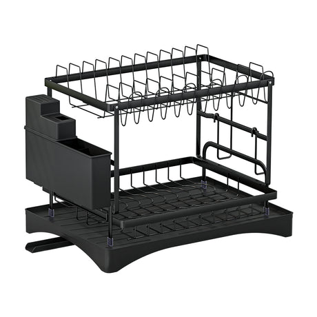 DS NA Dish Rack Expandable Drying Drainer Cutlery Holder Tray Kitchen 2 Tiers
