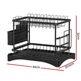 DS NA Dish Rack Expandable Drying Drainer Cutlery Holder Tray Kitchen 2 Tiers