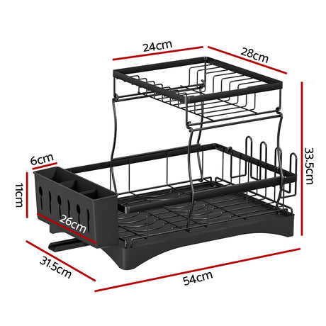 DS NA Dish Rack Expandable Drying Drainer Cutlery Holder Kitchen 2 Tiers