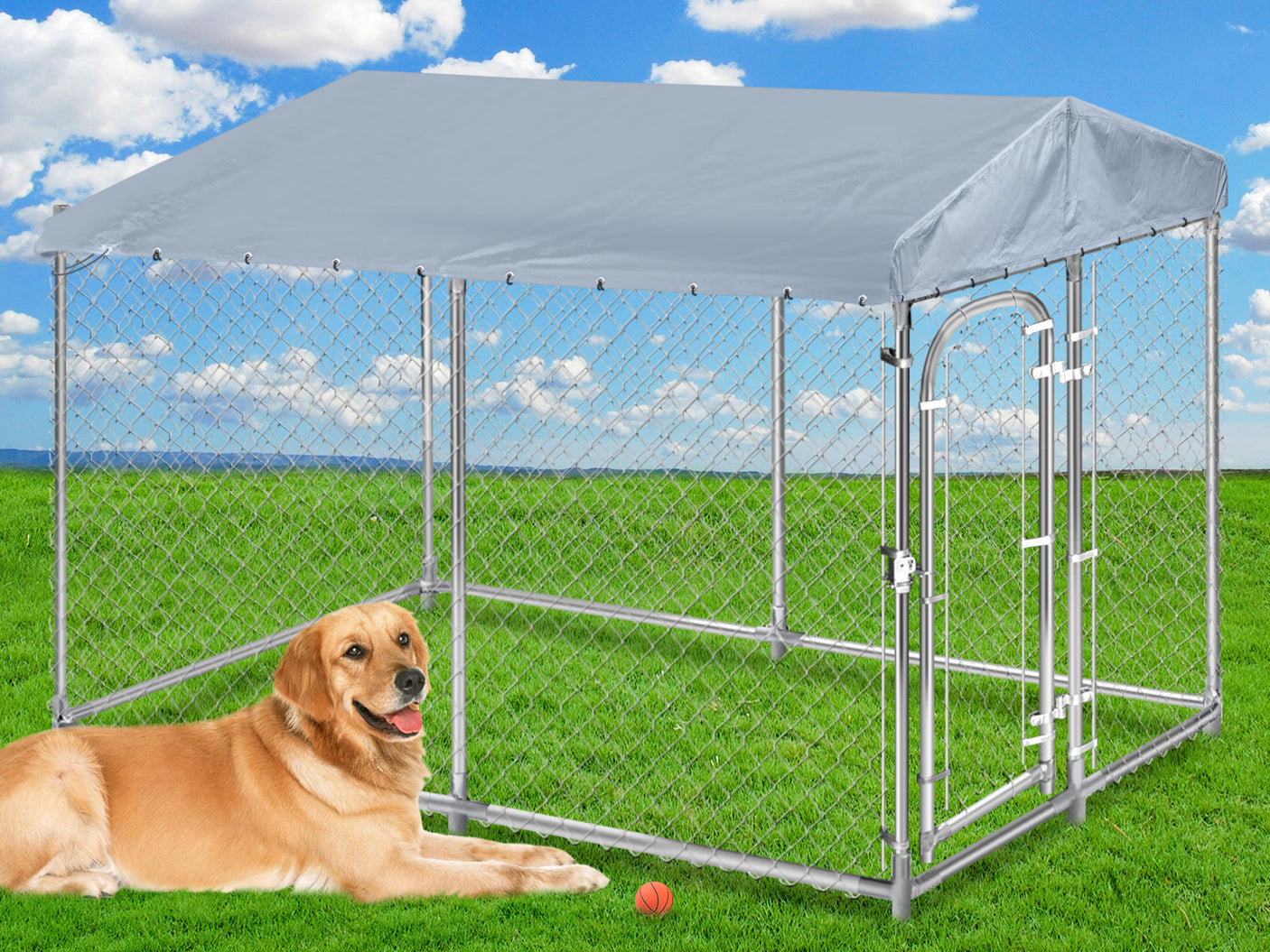 Dog Run with roof 4X2.3X1.8M