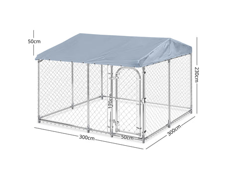 Dog run D with roof 3x3x2.3m