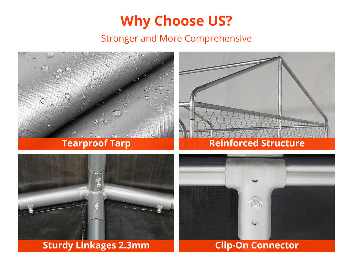 Dog Run with Roof - 3m x 3m x 2.3m