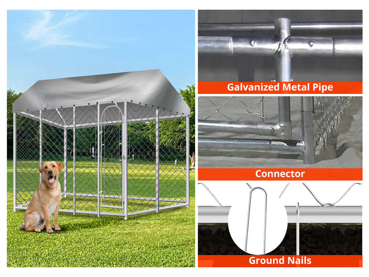 Dog Run with Roof - 3m x 3m x 2.3m