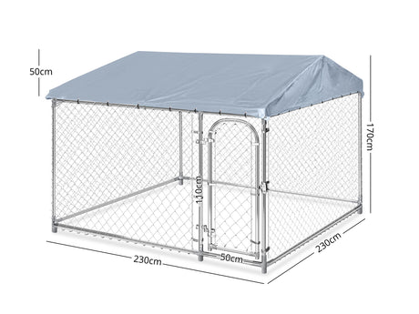Dog run D with roof 2.3x2.3x1.7m