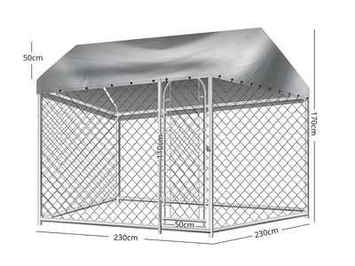 Dog Run with Roof - 2.3m x 2.3m x 1.7m