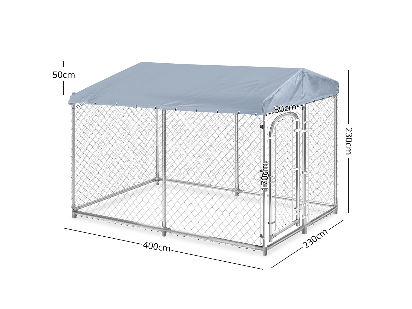 Dog run D with roof 4x2.3x2.3m