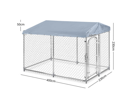 Dog run D with roof 4x2.3x2.3m