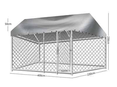 Dog Run with Roof - 4m x 2.3m x 2.3m