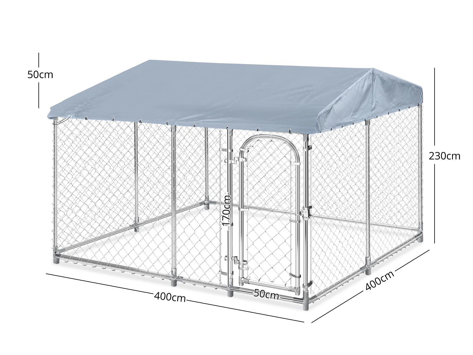 Dog run D with roof 4x4x2.3m
