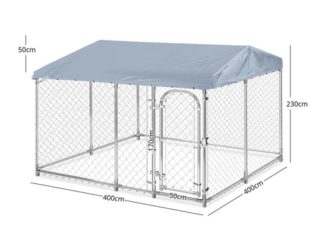 Dog run D with roof 4x4x2.3m