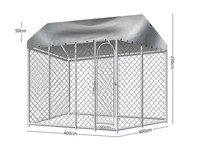 DS Dog Run with Roof - 4m x 4m x 2.3m