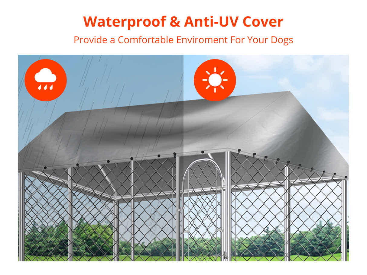 Dog Run with Roof - 4m x 4m x 2.3m