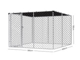 Dog run D with shade sail 3x3x1.8m