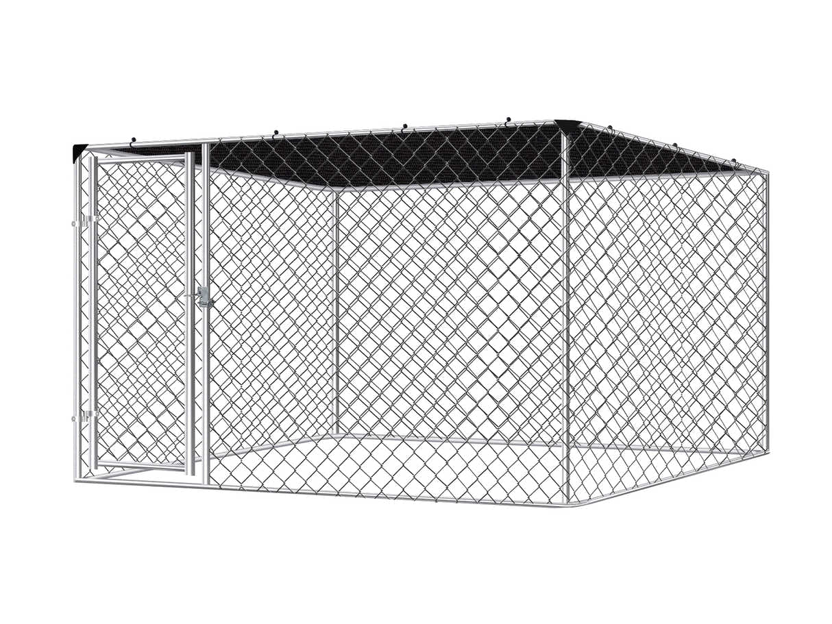 Dog run D with shade sail 2.3x2.3x1.2m