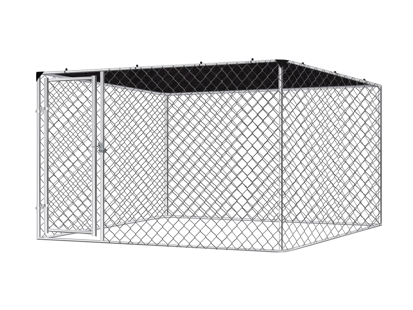 Dog run D with shade sail 2.3x2.3x1.2m