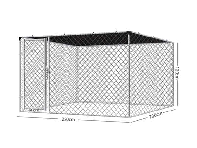 DS Dog run D with shade sail 2.3x2.3x1.2m