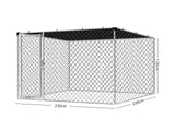 Dog run D with shade sail 2.3x2.3x1.2m