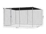 Dog run D with shade sail 4x2.3x1.8m
