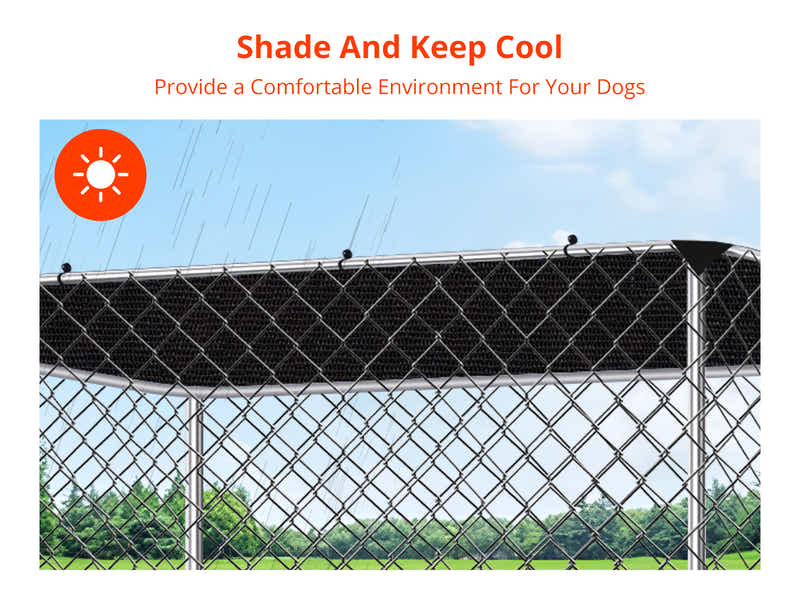 Dog run D with shade sail 4x2.3x1.8m