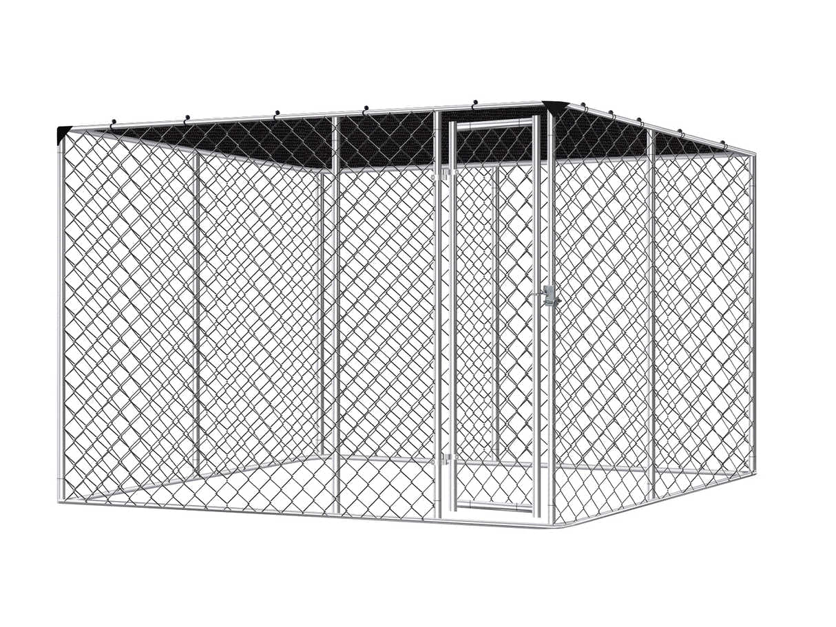 Dog run D with shade sail 4x4x1.8m