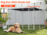 DS Dog run D with shade sail 4x4x1.8m