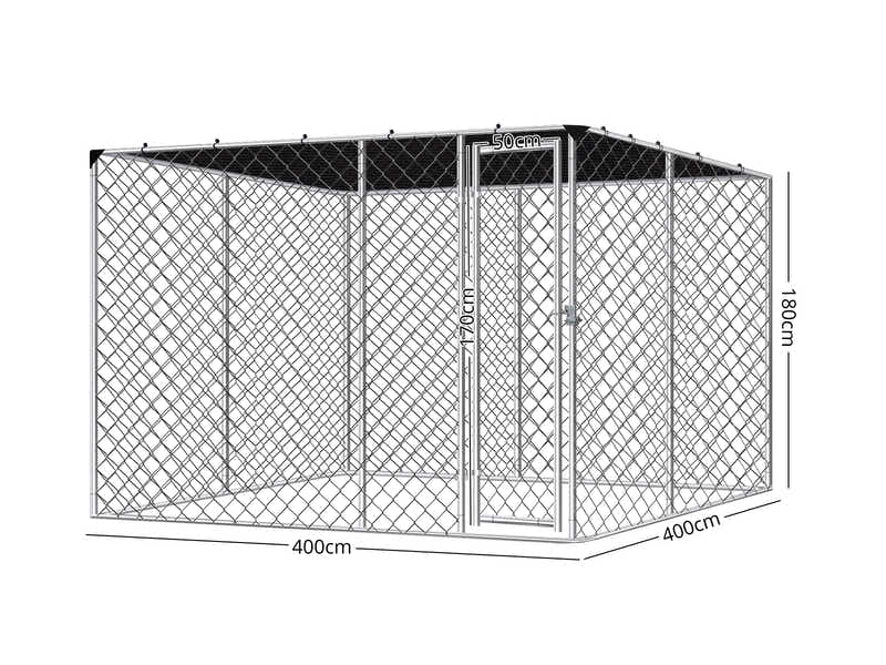 DS Dog run D with shade sail 4x4x1.8m